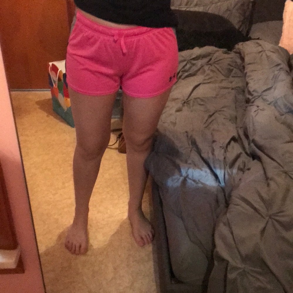 under armour bright pink shorts